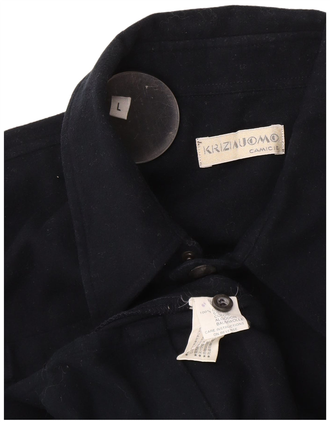 Krizia Veste utilitaire pour homme UK 40 Large Bleu marine Coton