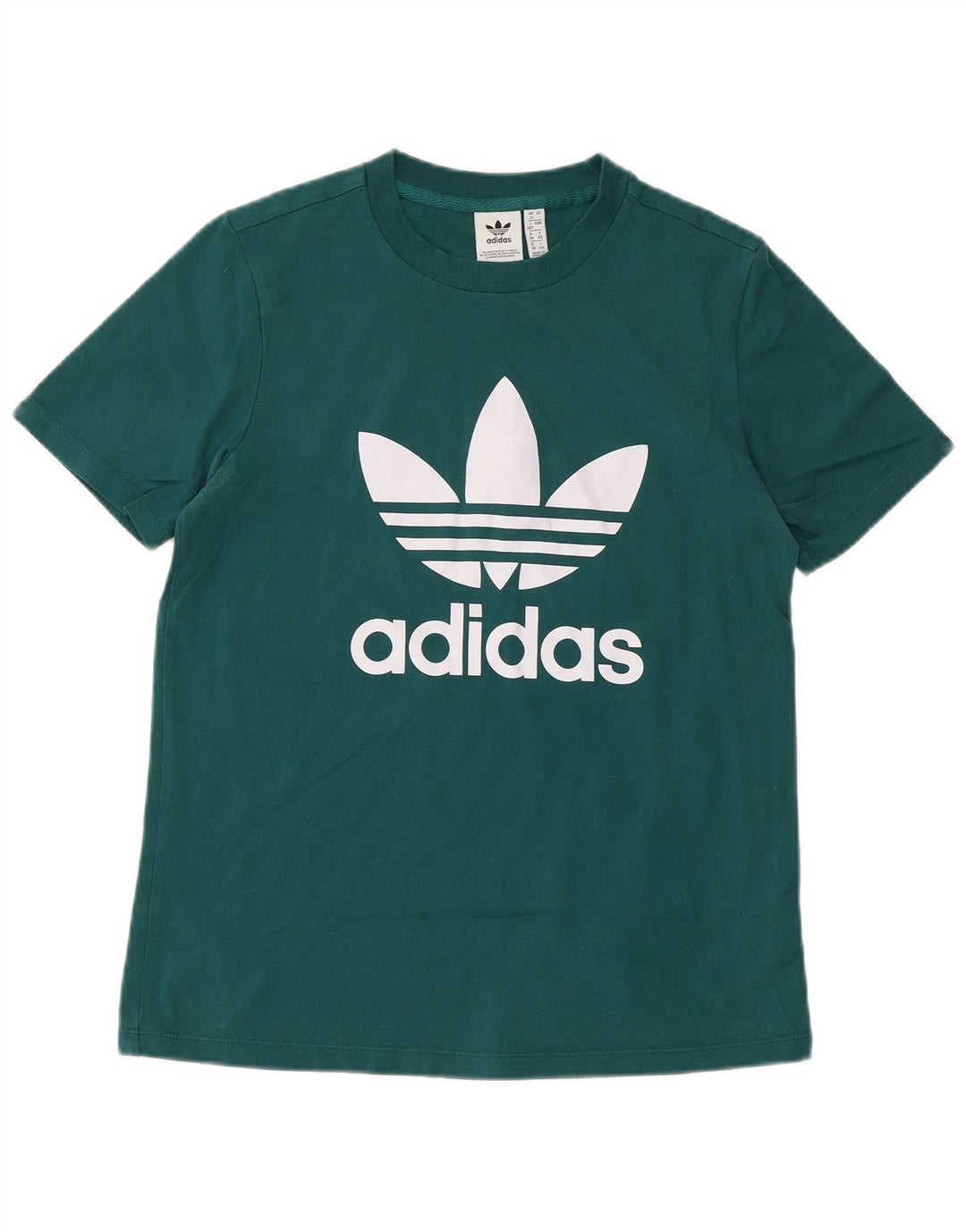 ADIDAS T-shirt graphique pour femme UK 12 en coton vert moyen