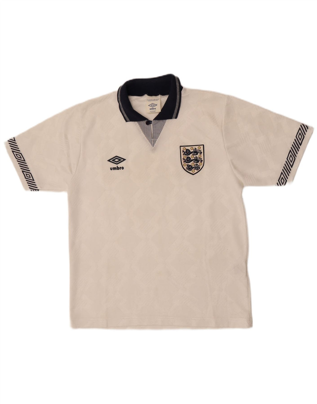 Umbro Haut en Jersey Graphique Angleterre 1990-1992 Homme Petit Blanc Sports