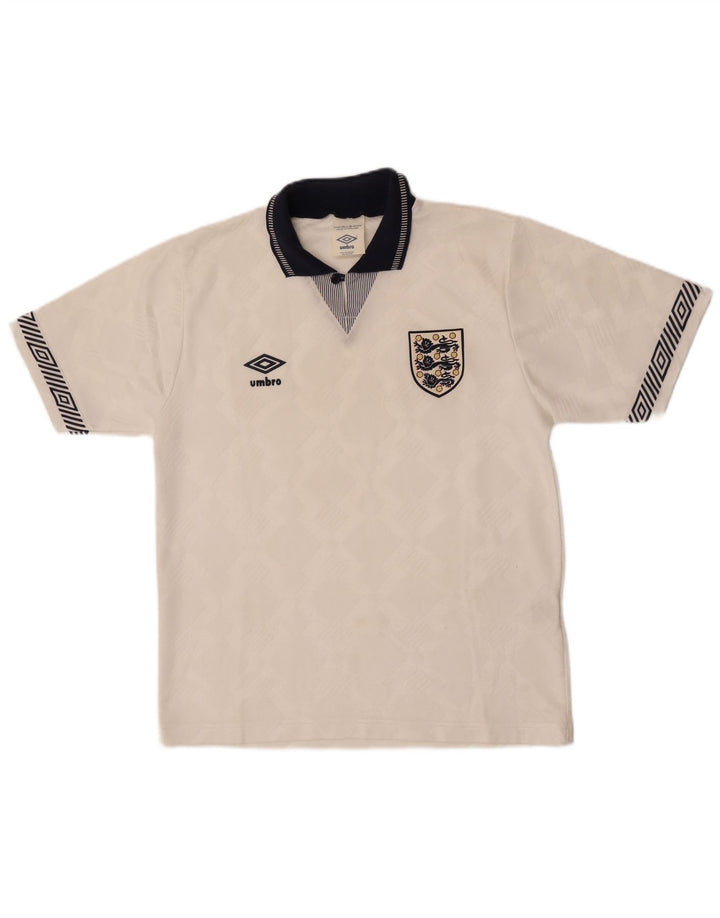 Umbro Haut en Jersey Graphique Angleterre 1990-1992 Homme Petit Blanc Sports