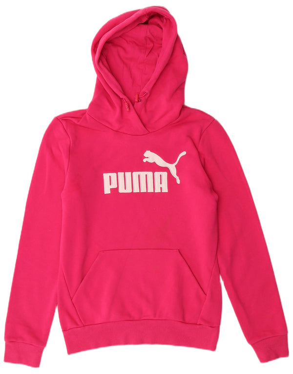 PUMA Pull à capuche graphique pour femme UK 10 Petit coton rose