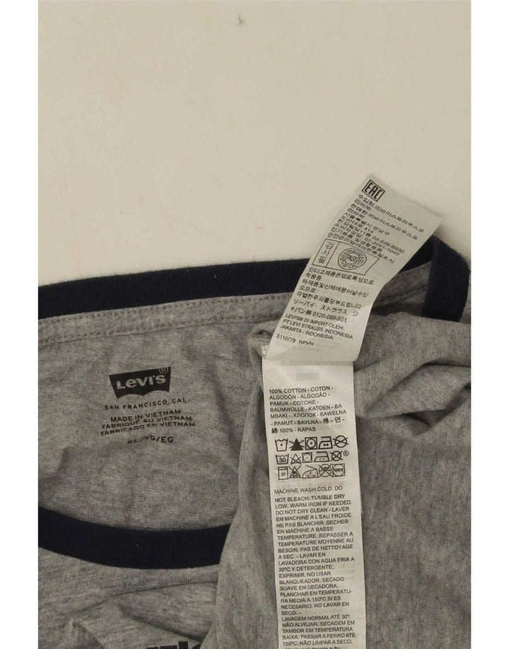 Levi's T-Shirt Graphique Top XL Homme Gris Coton