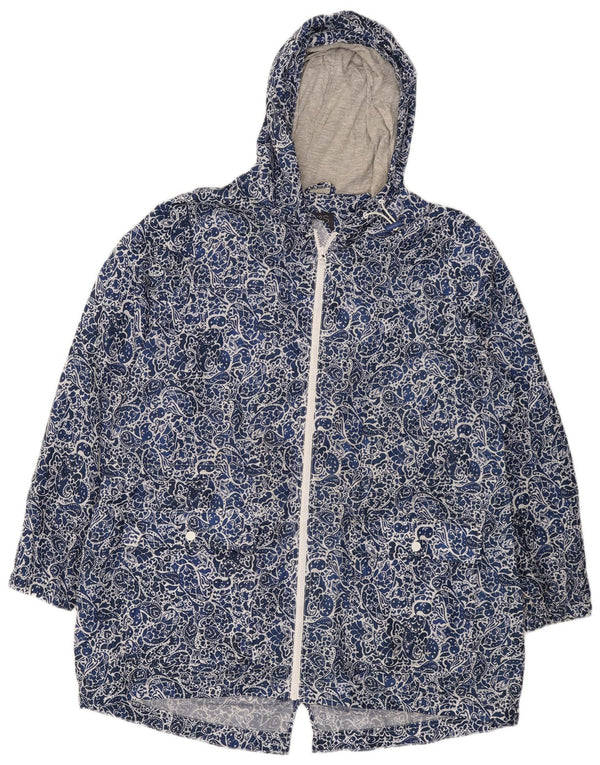 Marks & Spencer Veste coupe-vent à capuche pour femme UK 16 Large Bleu Paisley