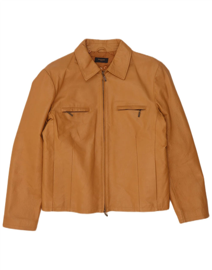 Montereggi Veste en cuir pour femme UK 14 Grand cuir beige