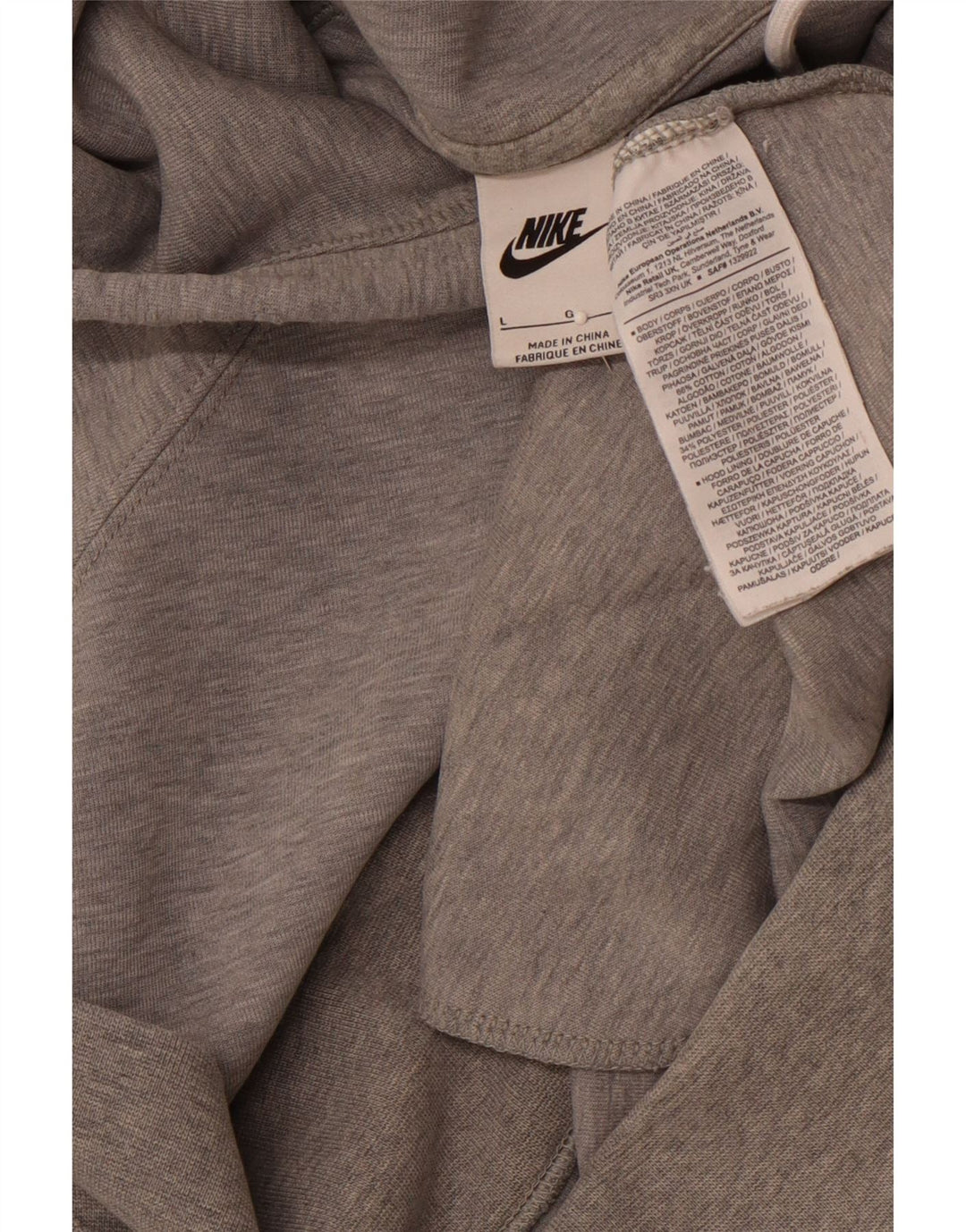 NIKE Pull à capuche graphique pour hommes, grand coton gris