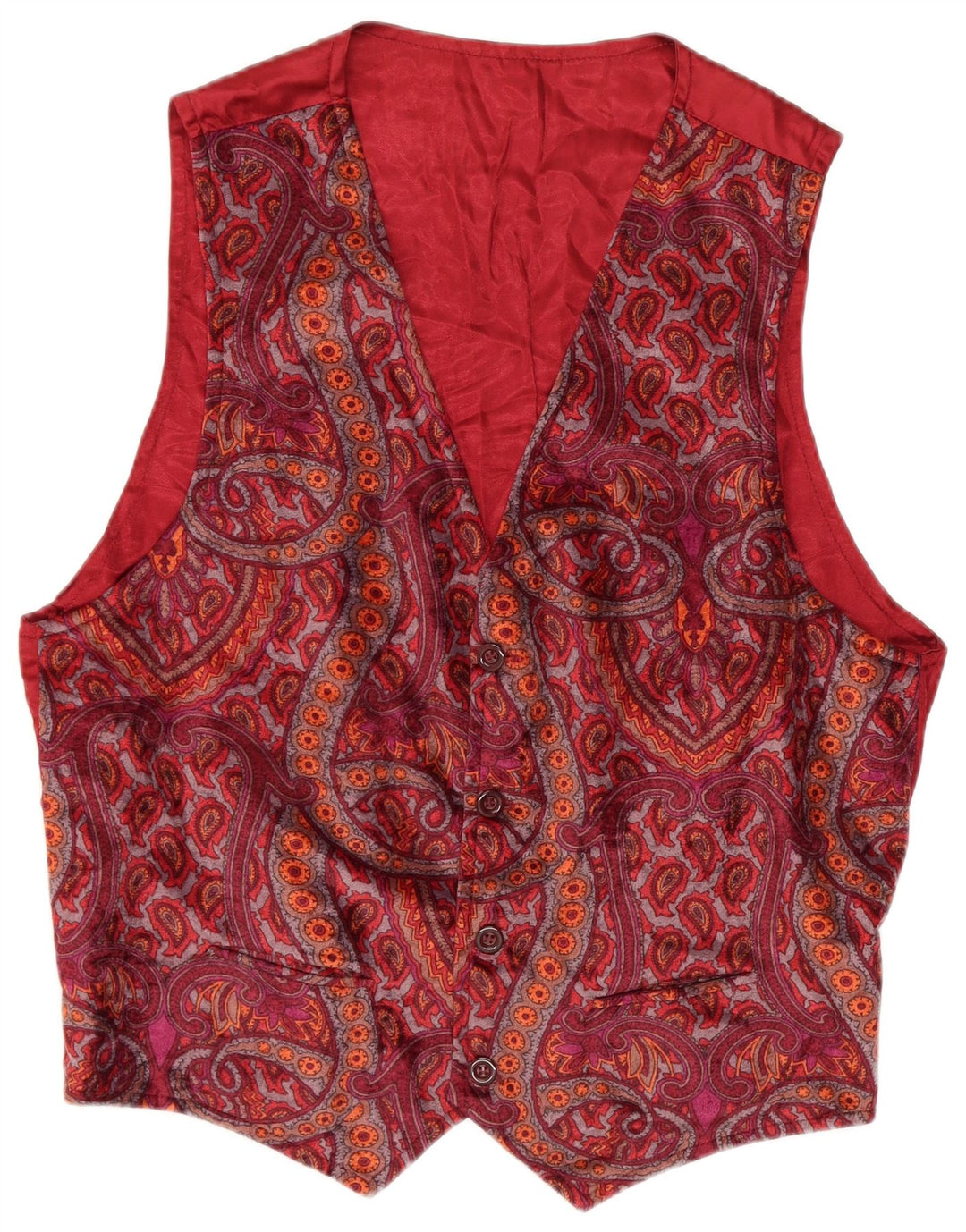 gilet vintage homme moyen bordeaux Paisley