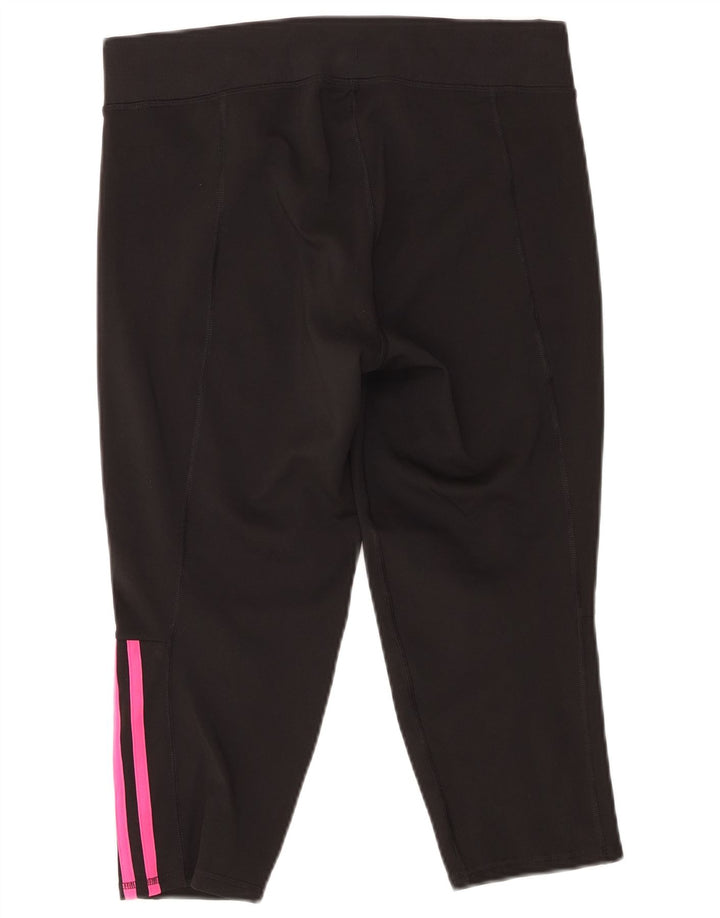 ADIDAS Pantalon de Survêtement Capri Femme UK 16/18 Large Noir Polyester