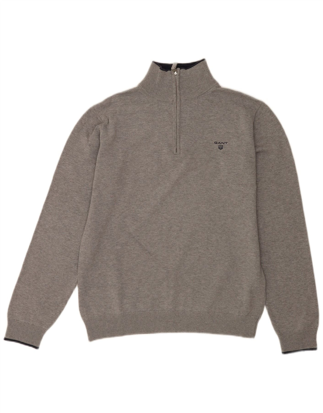 Gant Pull col zippé homme grand gris coton