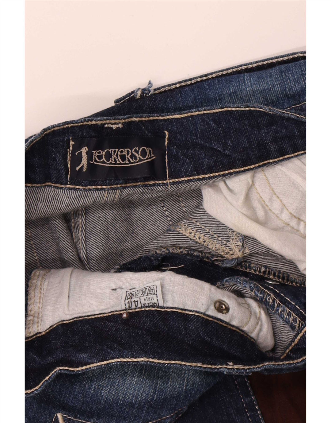Jeckerson Jean Slim Femme IT 44 Medium W32 L31 Bleu Colorblock