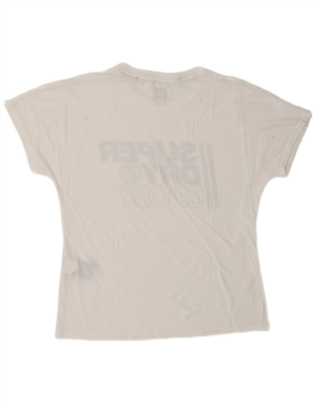 SUPERDRY T-shirt graphique pour femme UK 12 Blanc moyen Polyester