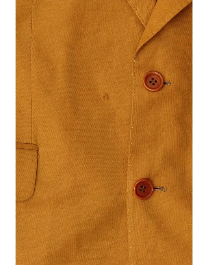 vintage Mens 2 Bouton 2 Pièces Costume IT 48 Moyen W32 L32 Coton Jaune