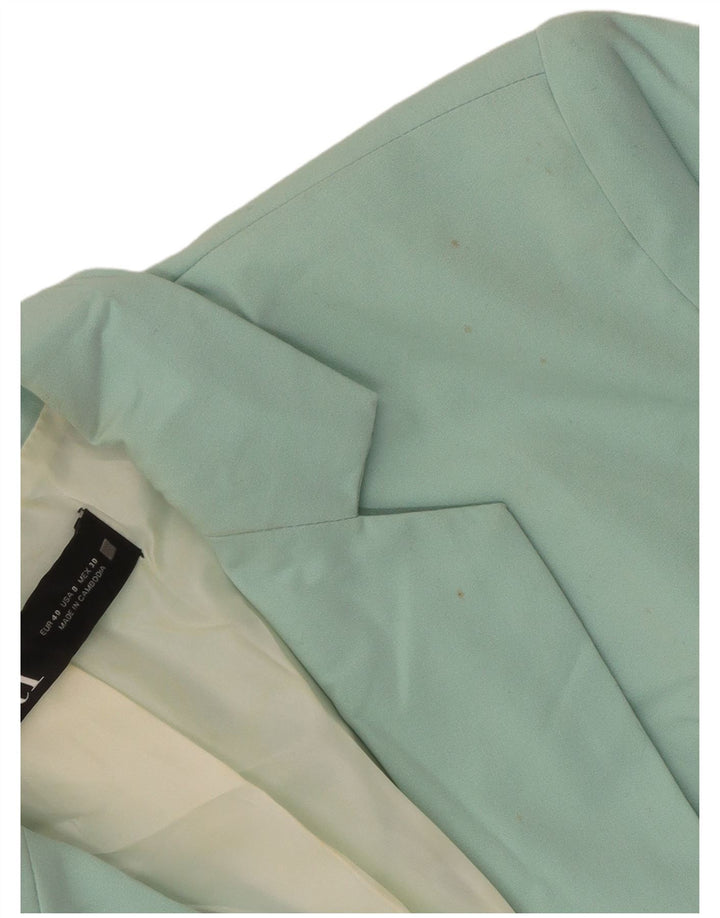 Zara Veste Blazer 1 Bouton Femme EU 40 Vert Moyen Polyester