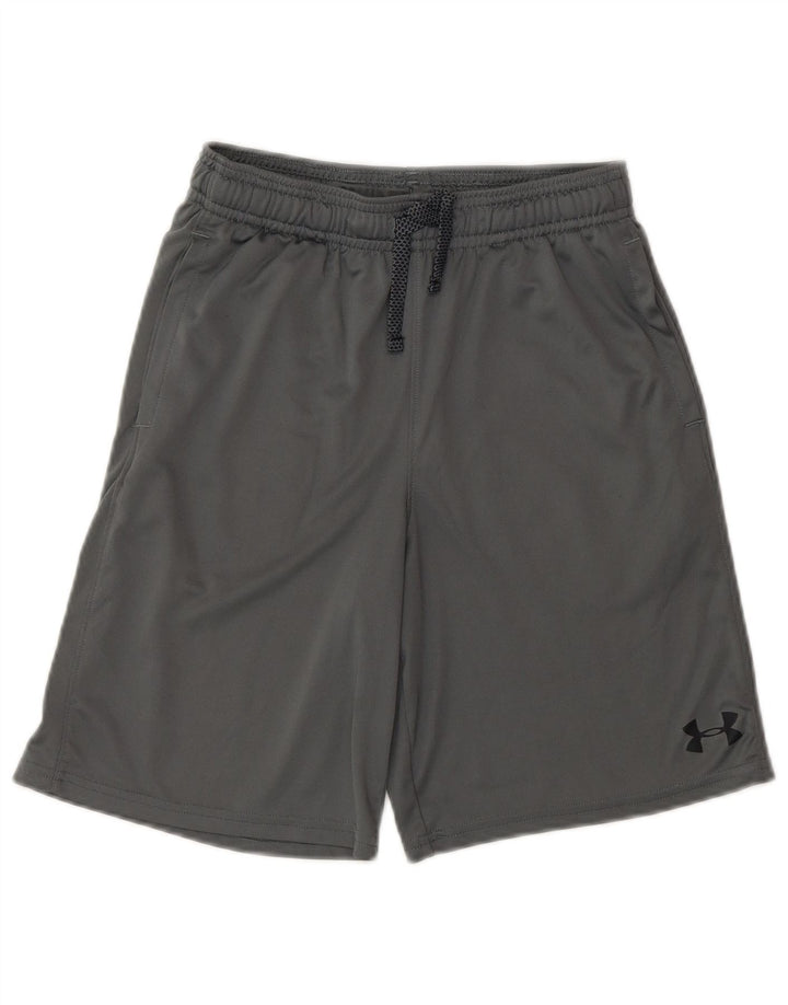 Under Armour Short de sport Heat Gear pour garçon 9-10 ans Gris moyen
