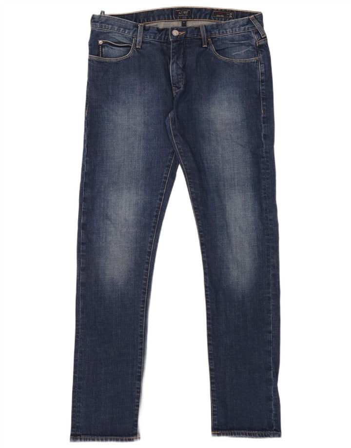 Jeans Slim J10 pour Femmes Armani W33 L34 Bleu Coton