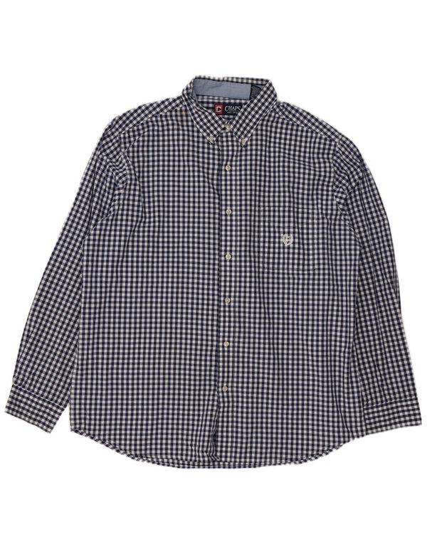 Chaps Chemise Homme Easy Care XL Bleu Marine Vichy Coton