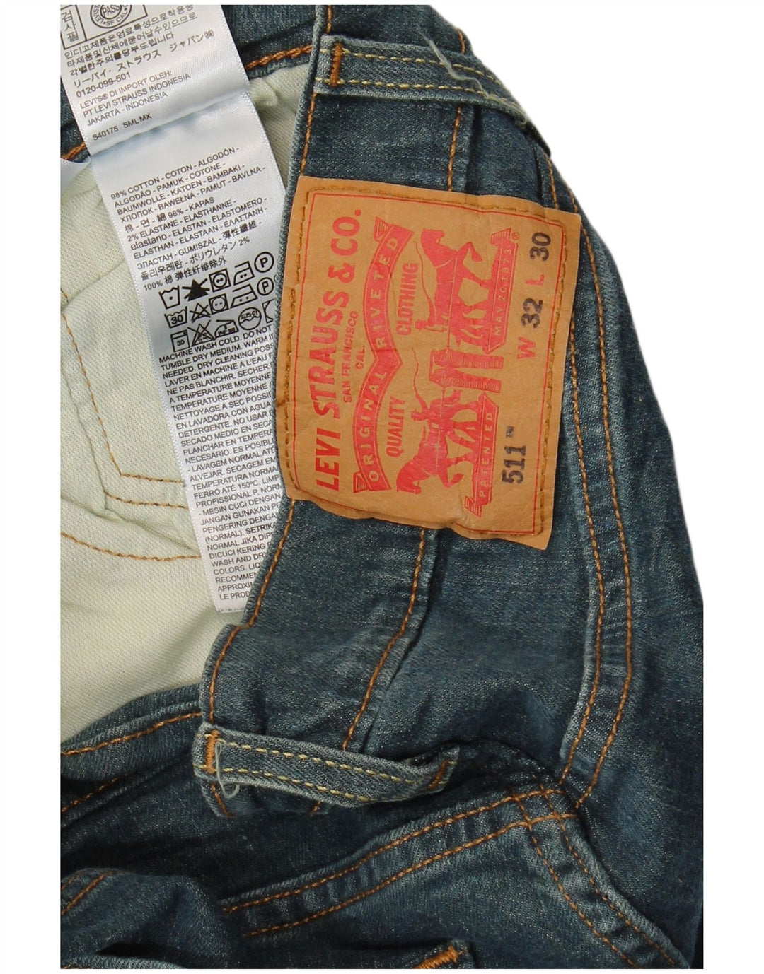 Levi's Jean Slim 511 Homme W32 L30 Bleu Marine Coton