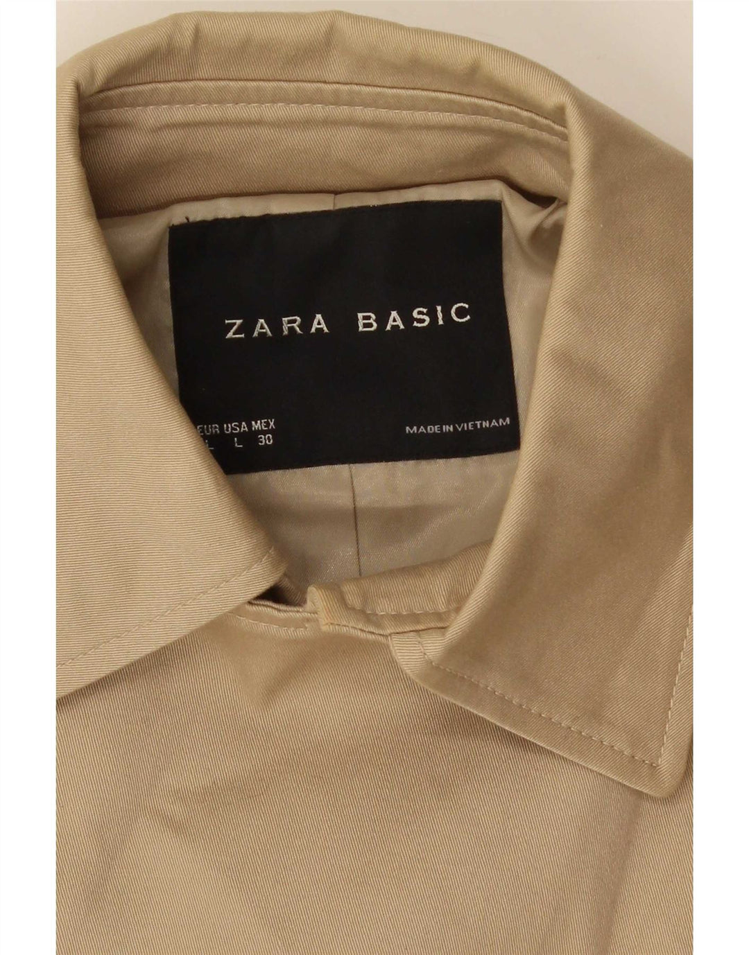 Zara Trench court pour femme UK 14 Large Beige