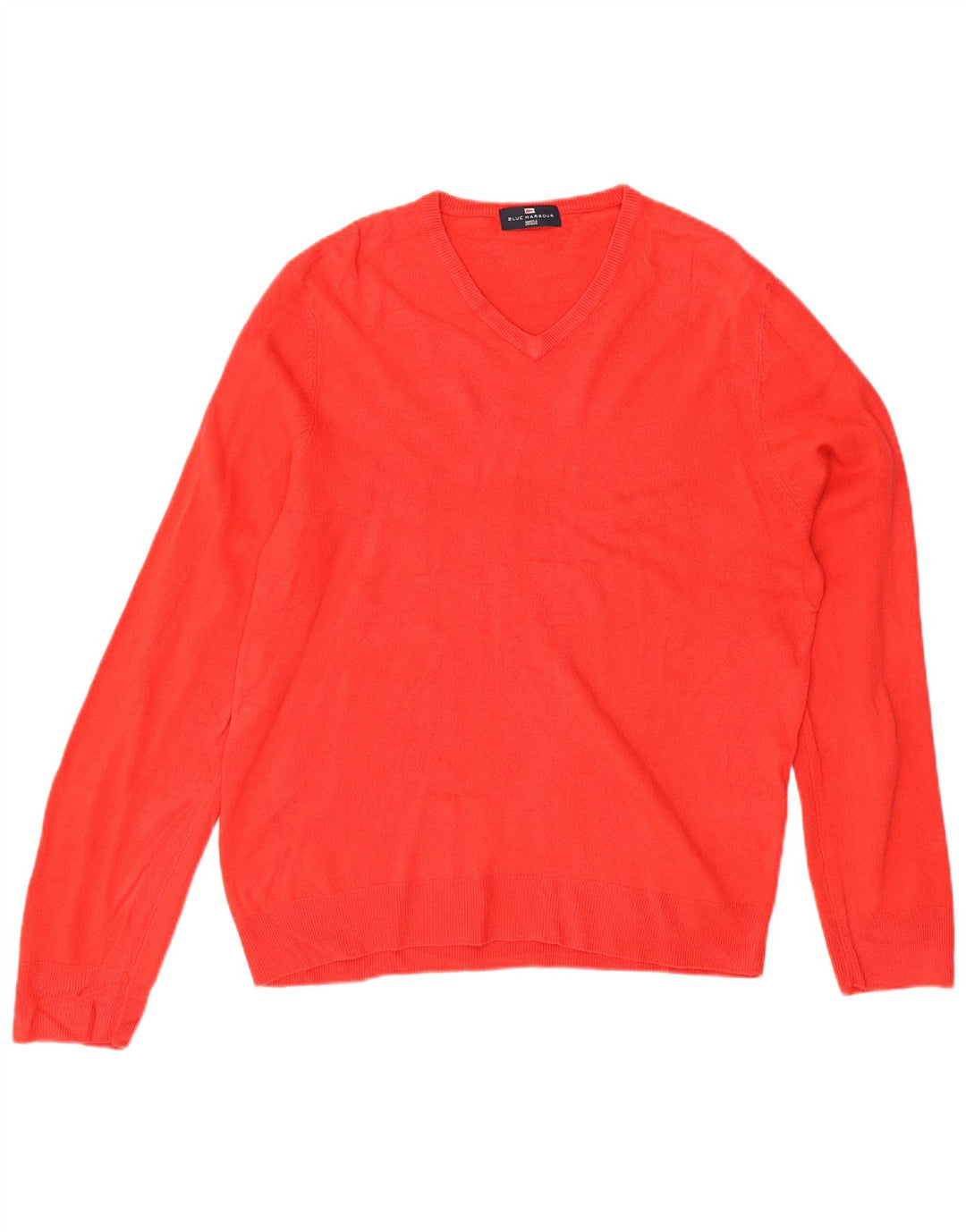 Marks & Spencer Pull à col en V Blue Harbour pour hommes, grand rouge, acrylique