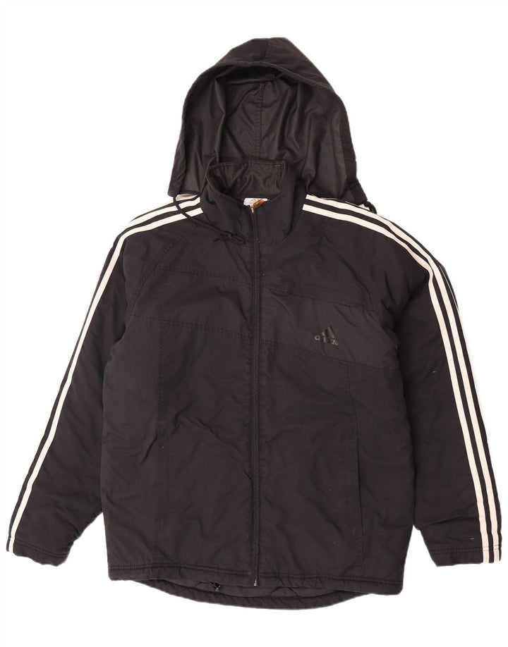 Adidas Veste coupe-vent à capuche pour homme UK 36 Petit Noir Polyamide
