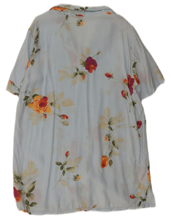 Colmar Robe chemise à manches courtes pour femme UK 18 XL Bleu Floral
