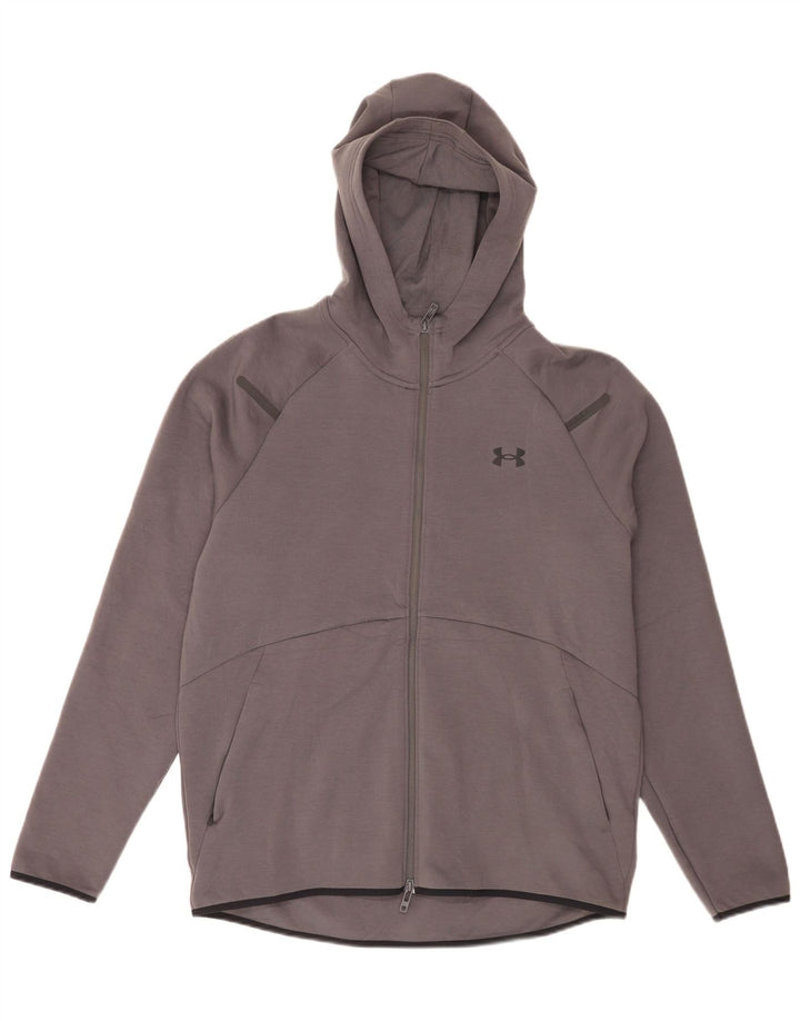 Under Armour Pull à capuche zippé pour homme Large Gris Polyester