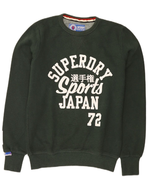 Superdry Sweat-Shirt Graphique en Coton Vert Moyen Homme