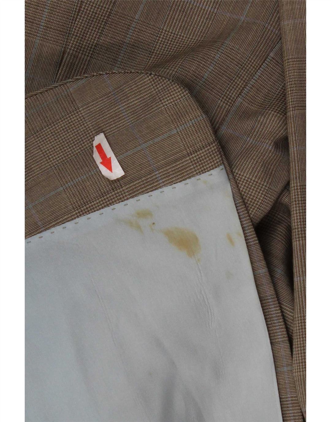 Hugo Boss Veste blazer à 2 boutons pour homme EU 48 Laine vierge à carreaux marron moyen