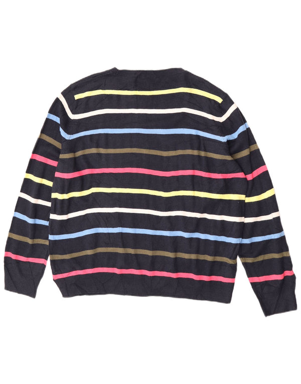Marks & Spencer Pull col bateau pour femme UK 20 2XL Bleu marine rayé