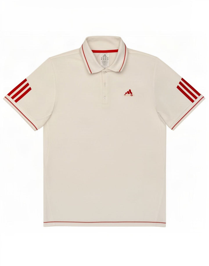 Adidas Polo Homme Blanc Moyen Polyester