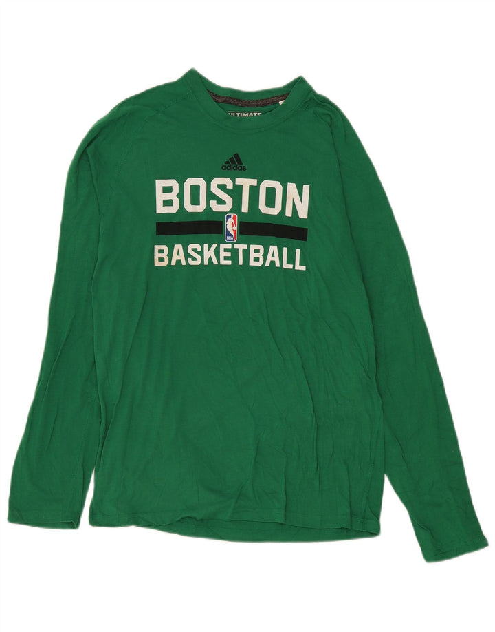 Adidas Hommes Boston Celtics Graphic Top Manches Longues Polyester Vert Moyen