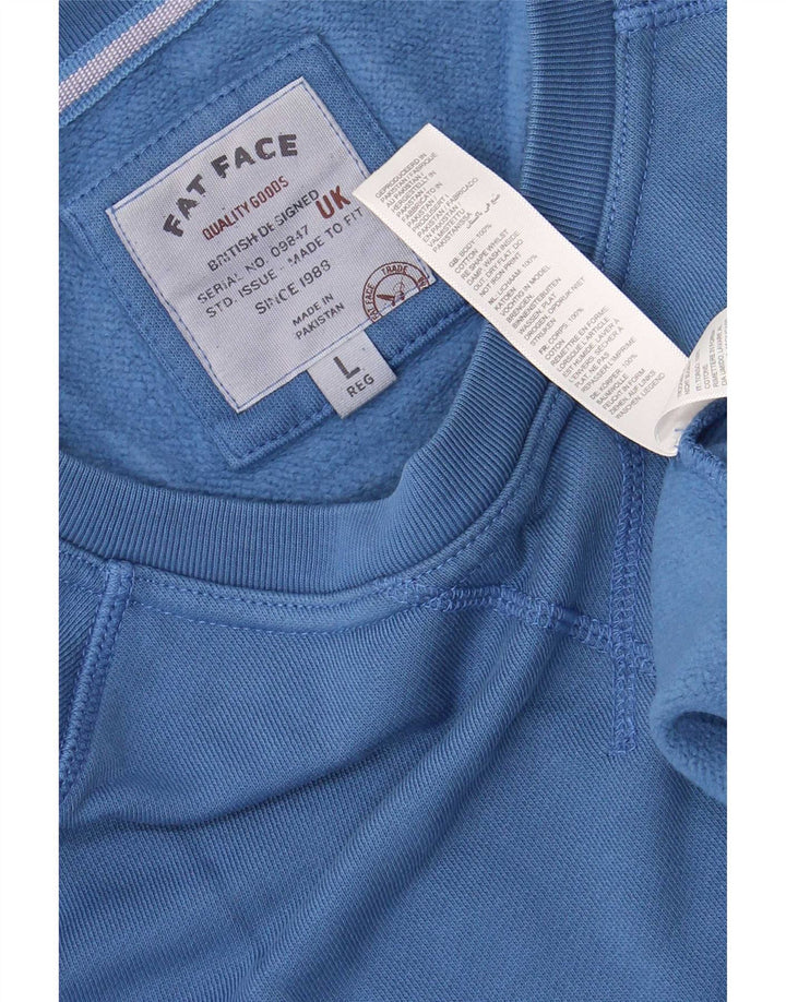 Fat Face Haut coupe classique à manches longues pour homme en coton bleu Taille L