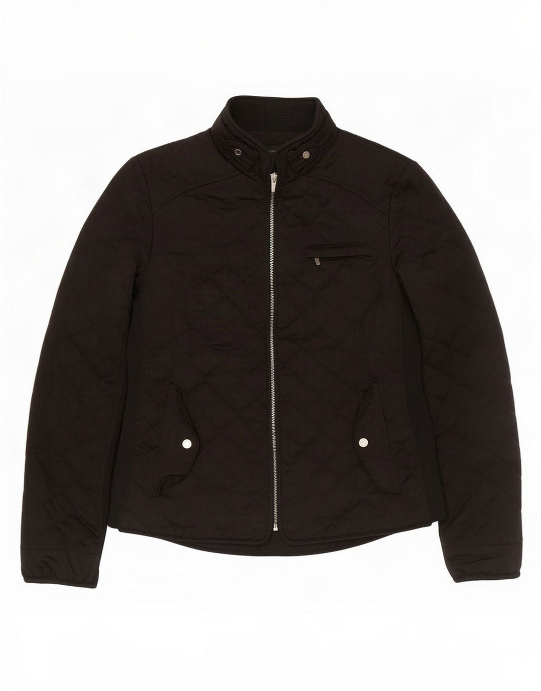 Zara Veste matelassée pour femme UK 12 Medium Noir Polyester