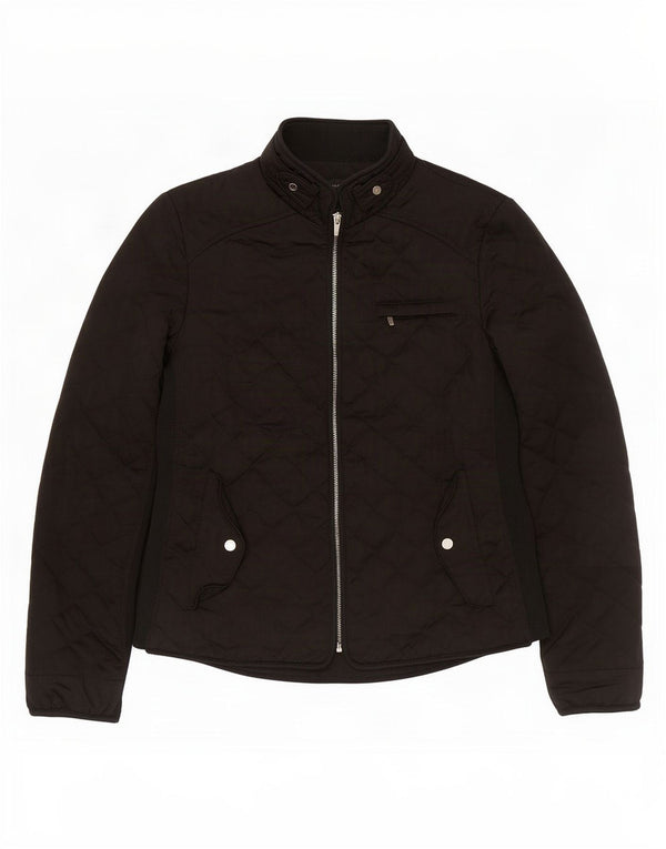 Zara Veste matelassée pour femme UK 12 Medium Noir Polyester