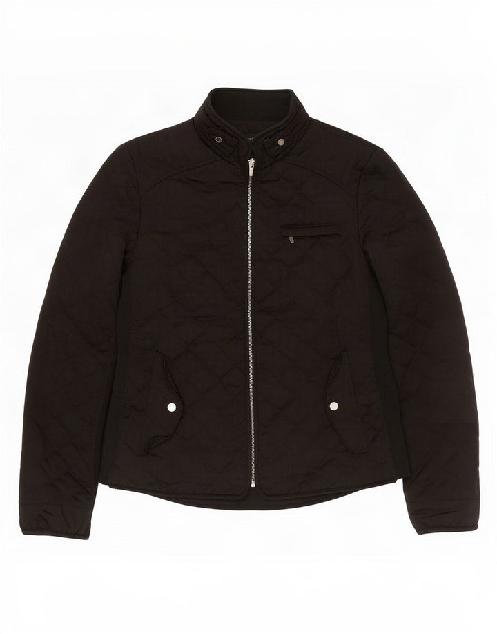 Zara Veste matelassée pour femme UK 12 Medium Noir Polyester