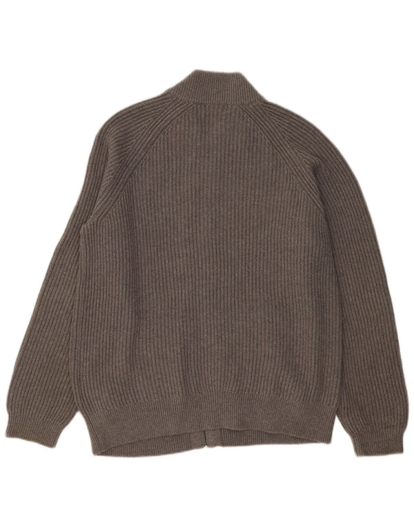 JAEGER Cardigan Homme Pull Large Gris Coton