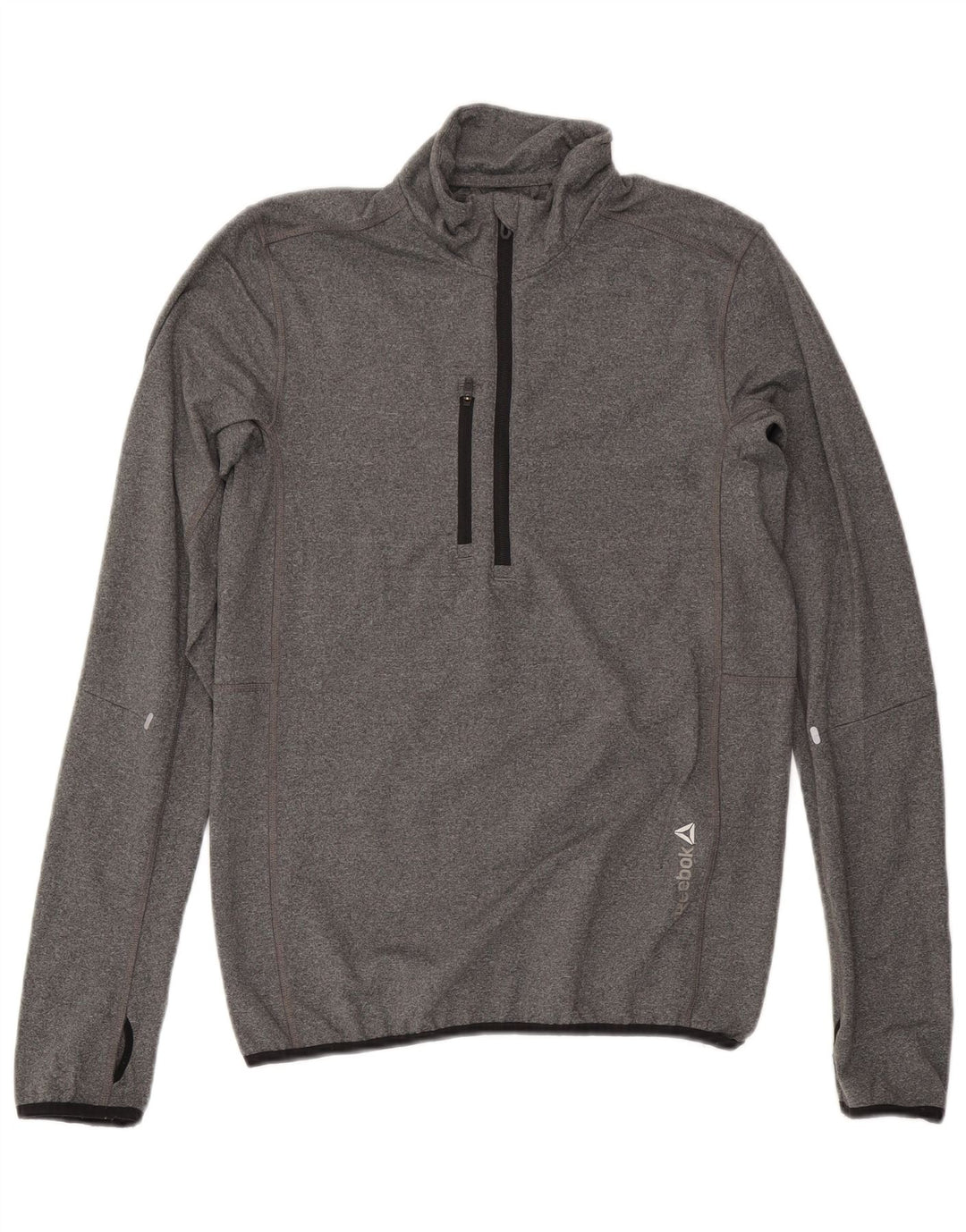 REEBOK Haut de survêtement à col zippé pour homme Petit gris Polyester