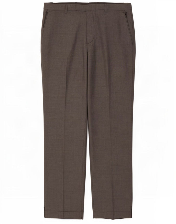 Marks & Spencer Pantalon décontracté coupe ajustée pour homme W34 L33 Gris Polyester
