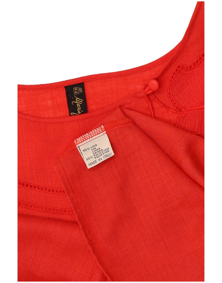 Mario Pucci Cecconi Chemisier Femme Top IT 48 XL Lin Rouge