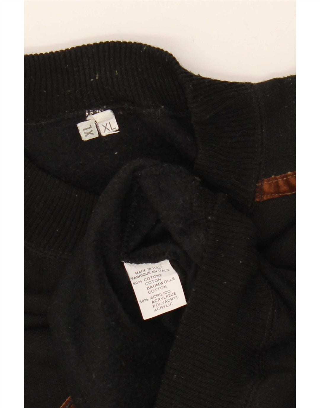 vintage Mens Graphic Sweatshirt Jumper XL Coton Noir