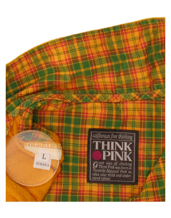 Think Pink Pull Polaire à Col Zippé Homme Large Jaune