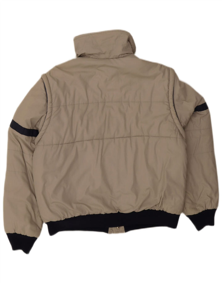 veste utilitaire vintage pour hommes UK 38 Polyester colorblock gris moyen