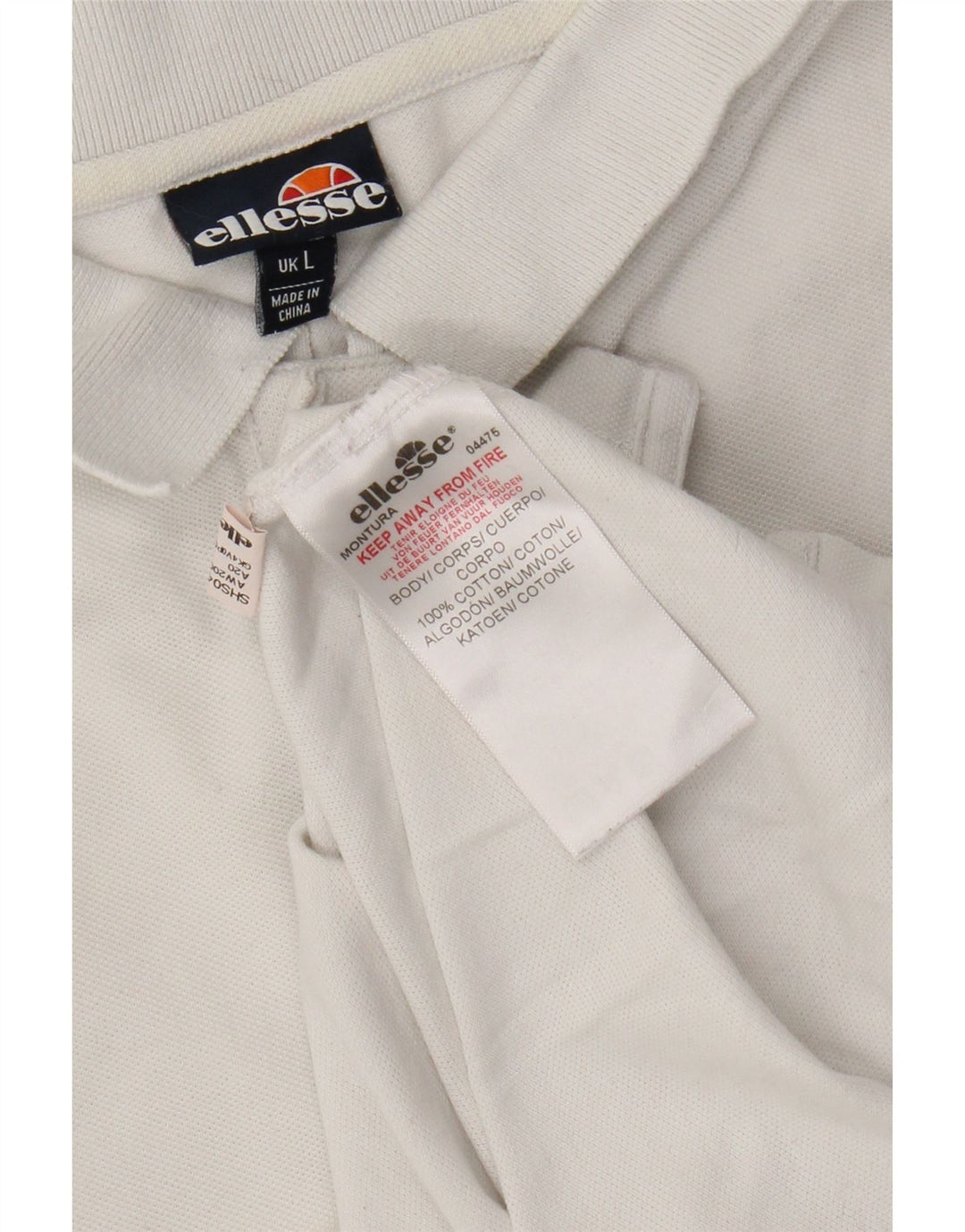 Polo Ellesse Garçon 15-16 ans Grand Blanc Coton