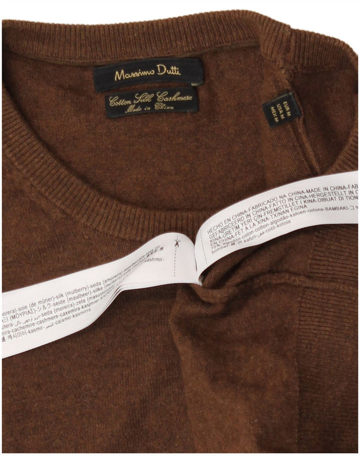 Massimo Dutti Pull col rond homme en coton marron moyen