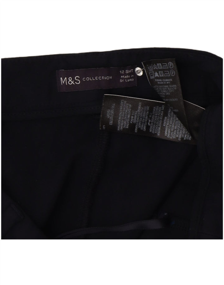 Marks & Spencer Pantalon court pour femme UK 12 Medium W30 L25 Bleu marine