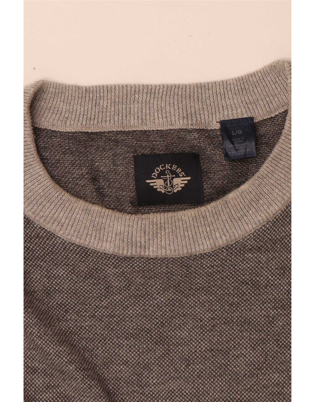 Dockers Pull à col rond pour homme, grand gris moucheté