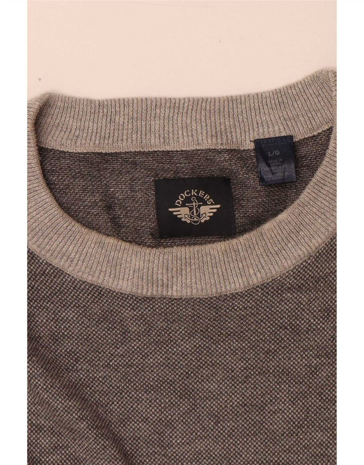 Dockers Pull à col rond pour homme, grand gris moucheté