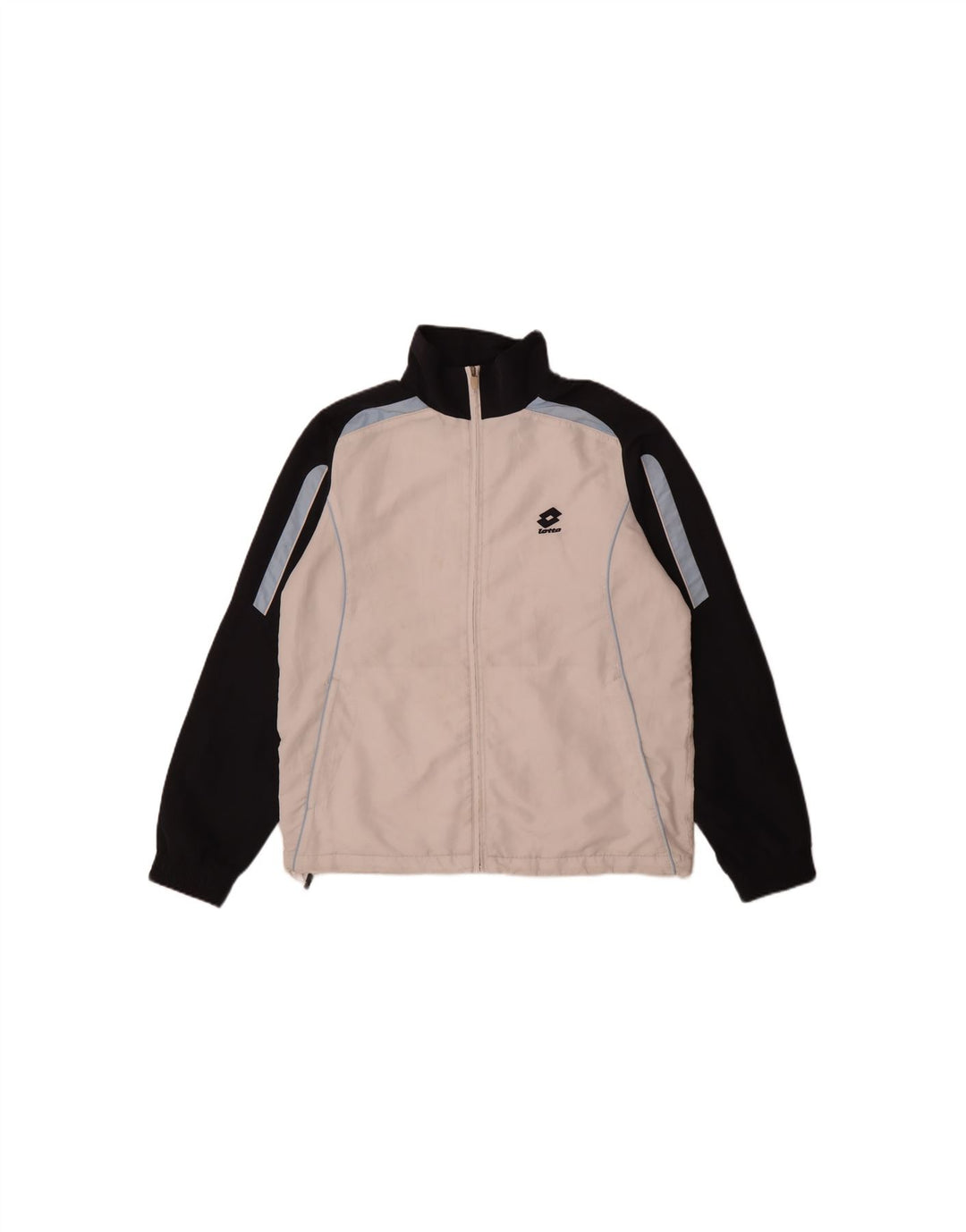 LOTTO Mens Tracksuit Top Jacket Large Off White Colourblock Polyester Vintage Lotto and Second-Hand Lotto from Messina Hembry 