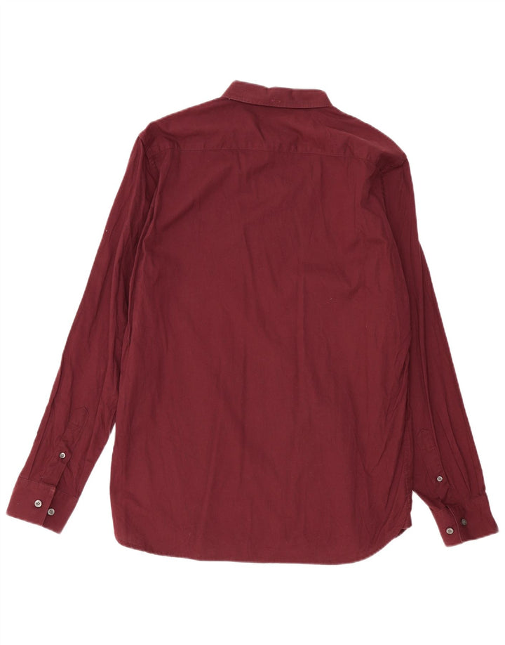 French Connection Chemise Homme Large Bordeaux