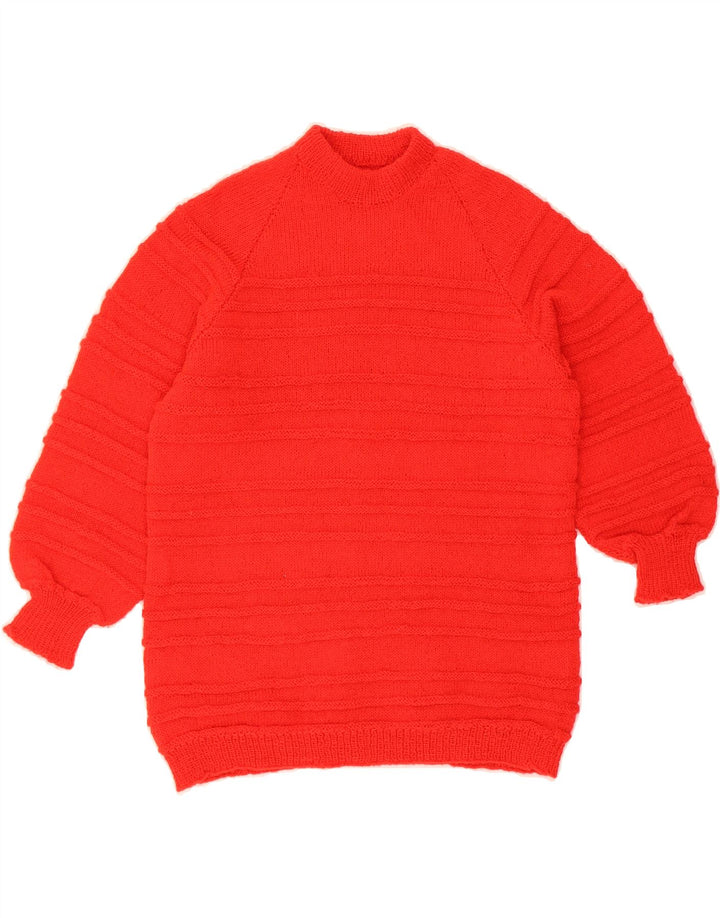 VINTAGE Womens Oversized Turtle Neck Jumper Sweater UK 10 Small Red Vintage Vintage and Second-Hand Vintage from Messina Hembry 