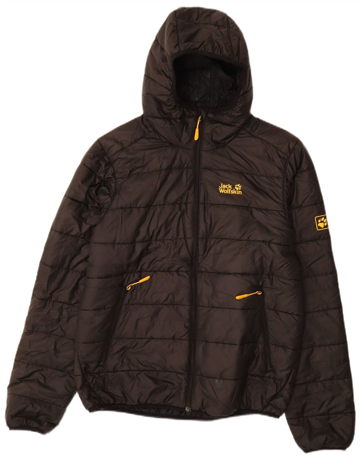 JACK WOLFSKIN Veste matelassée à capuche pour homme UK 34 Small Noir Polyester